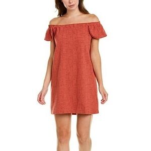 NWOT MADEWELL Eloise off the shoulder dress rust size Small new without tags